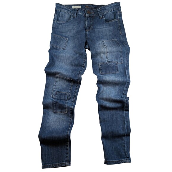 Kut from the Kloth Womens 4 Brigitte Ankle Skinny Mid Rise Denim Jeans Patchwork - Picture 1 of 7